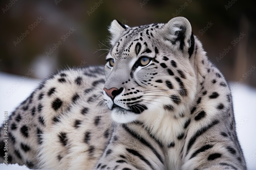 Detailed Close-Up of Snow Leopard Fur Showcasing Unique Textures and Patterns Detailed Close-Up of Snow Leopard Fur Showcasing Unique Textures and Patterns