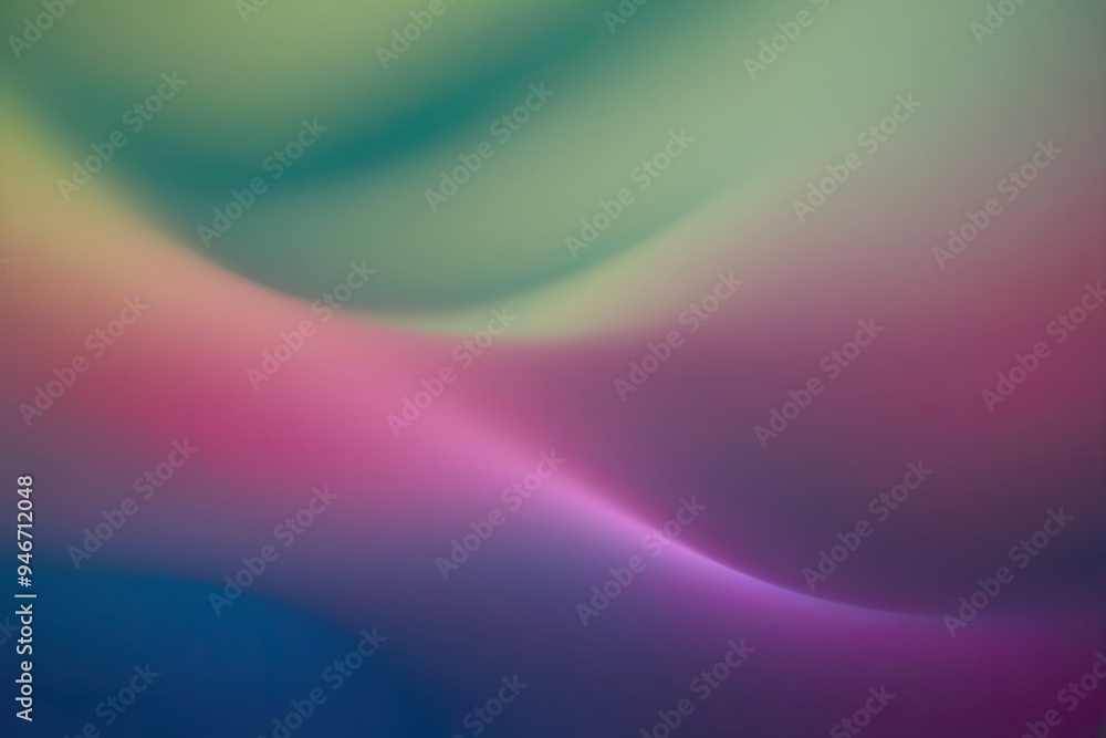 Vibrant Chartreuse Ruby Cobalt Gradient Fog Contemporary Digital Art Exhibit