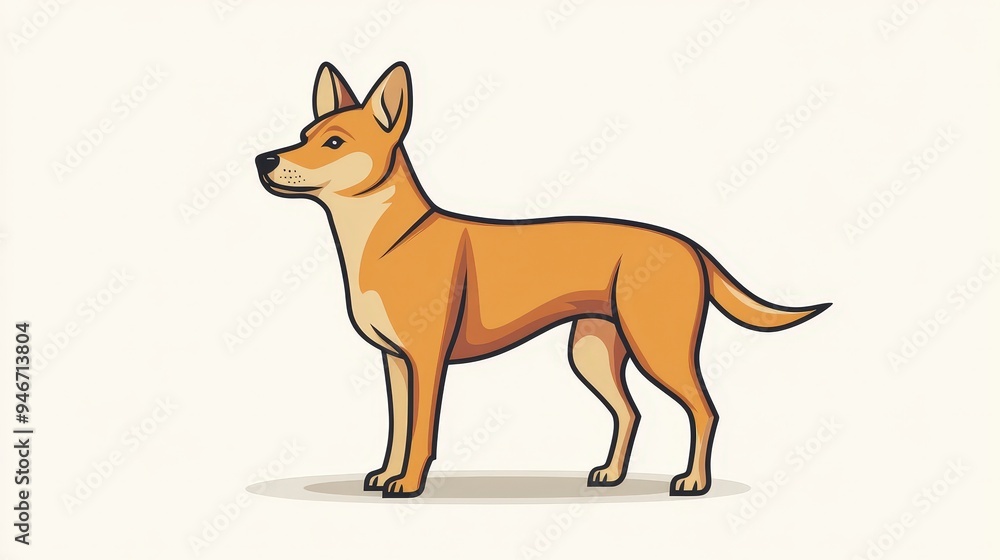 A stylized illustration of a dog in profile view, showcasing its features and posture. A stylized illustration of a dog in profile view, showcasing its features and posture.