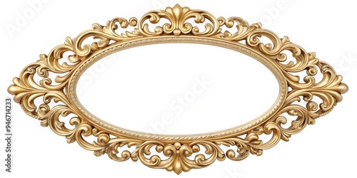 Ornate Gold Oval Frame with...