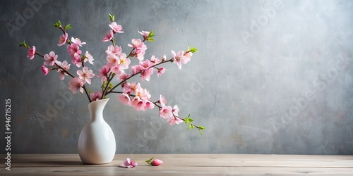 Pink Peach Blossom Branch i...