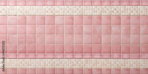 Pink Tile Wall with Mosaic ...