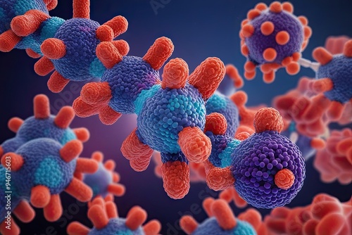 Wallpaper Mural 3D Visualization of Molecular Structures in Biotechnology and Scientific Research Torontodigital.ca