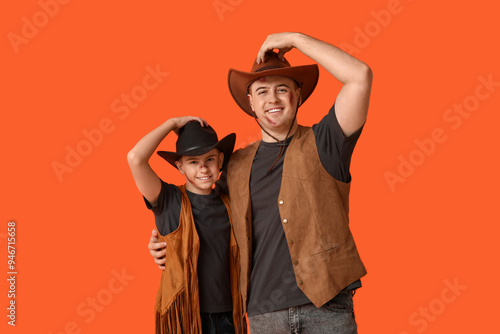 Father with his son dressed...