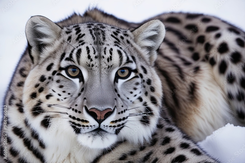 Detailed Close-Up of Snow Leopard Pelt Showcasing Unique Textures and Patterns Detailed Close-Up of Snow Leopard Pelt Showcasing Unique Textures and Patterns