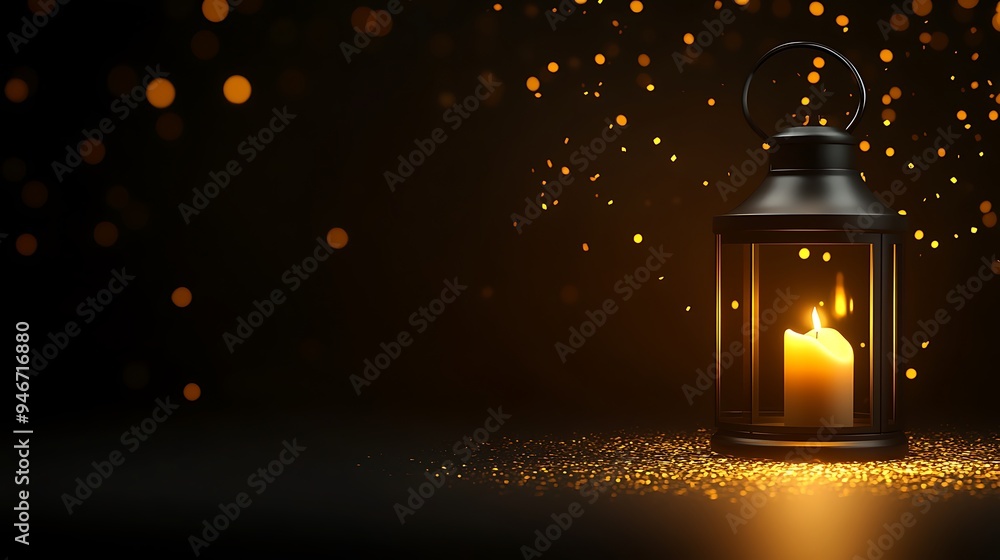 A soft, glowing lantern background with a dark, open space for text A soft, glowing lantern background with a dark, open space for text