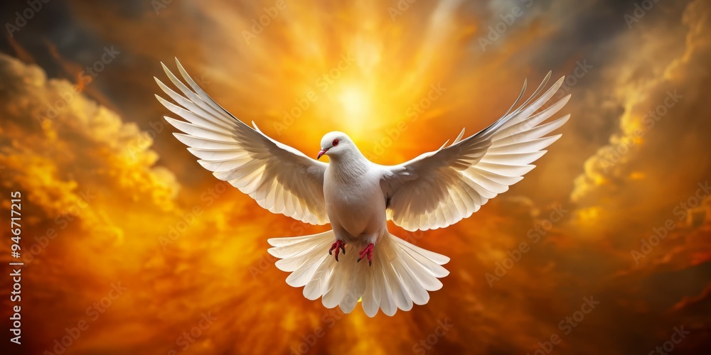 White Dove Soaring Through Golden Clouds, Digital Art, Bird, Sky, Hope, Peace White Dove Soaring Through Golden Clouds, Digital Art, Bird, Sky, Hope, Peace