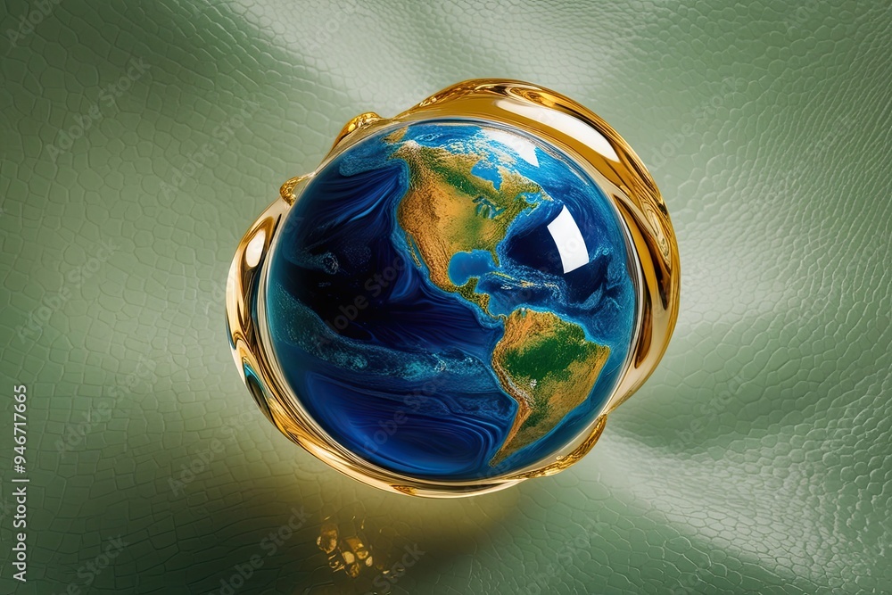Fototapeta premium Radiant Sphere with Glossy Shine and Invigorating Skin Texture Background