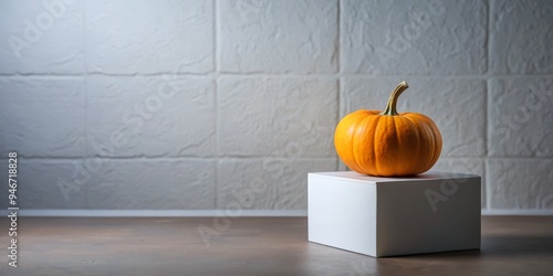 Single Pumpkin on White Cub...