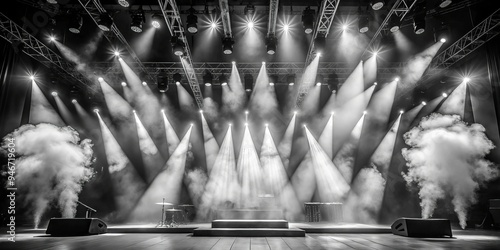 Stage Lights in Monochrome,...