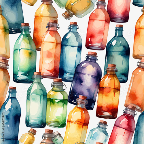 Bottle Ilustration Painting Background Very Cool
