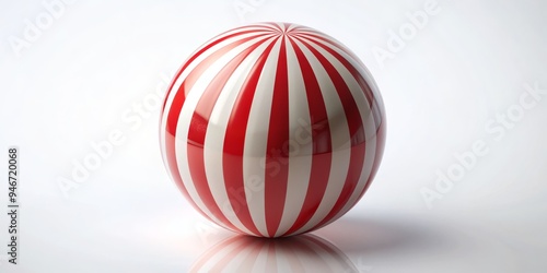 Striped Sphere on White Bac...