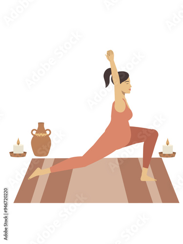 Poster of a pregnant white woman doing yoga 