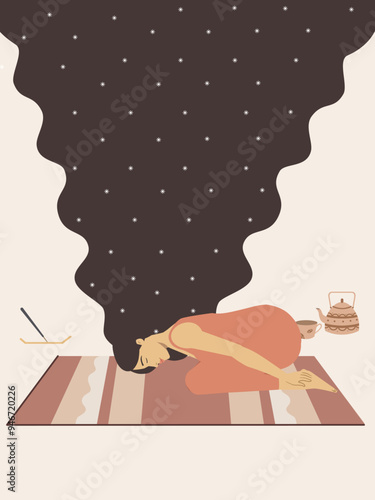 Poster of a pregnant white woman doing yoga 