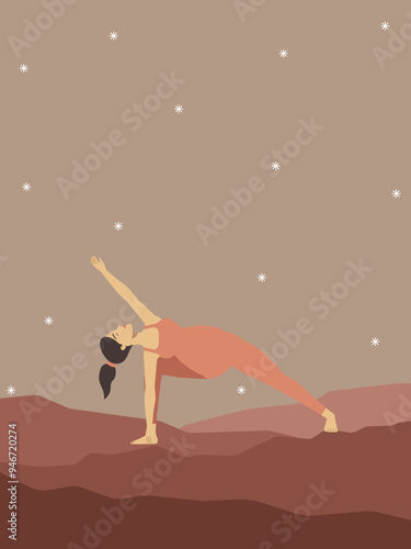 Poster of a pregnant white woman doing yoga 