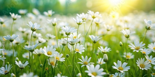 Sunlit Daisies in a Field, ...