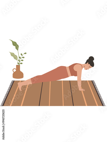 Poster of a body positive white woman doing yoga 