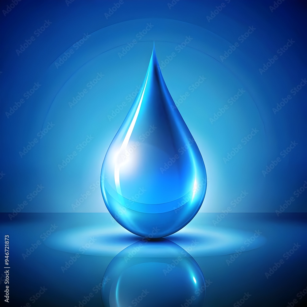 single water droplet on a vibrant blue background single water droplet on a vibrant blue background