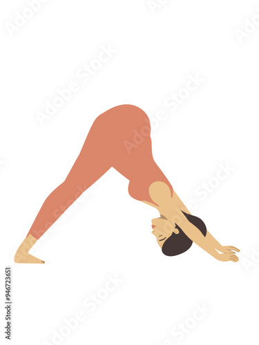 Illustration of a white pregnant woman doing a yoga pose