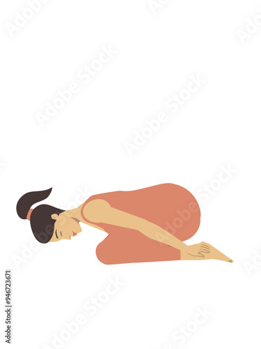 Illustration of a white pregnant woman doing a yoga pose