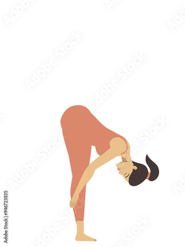 Illustration of a white pregnant woman doing a yoga pose