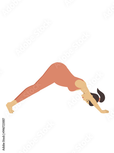 Illustration of a white pregnant woman doing a yoga pose
