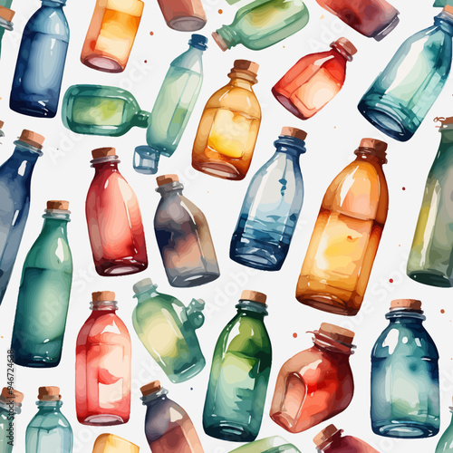 Bottle Ilustration Painting Background Very Cool