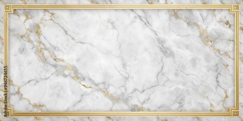 White Marble with Golden Frame, Luxury, Interior Design, Minimalist, Marble, Gold Frame, Elegant photo