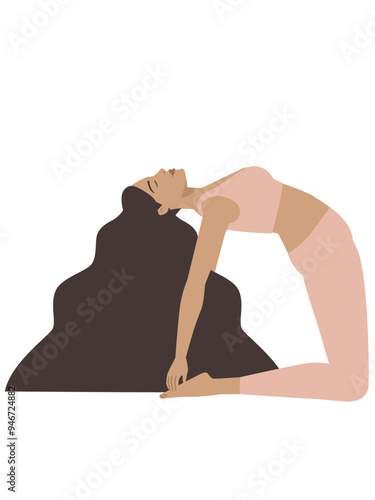 Illustration of a white woman doing a yoga pose