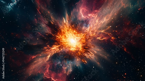 Wallpaper Mural A vibrant cosmic explosion representing stellar phenomena in deep space. Torontodigital.ca