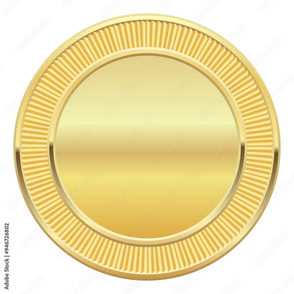 Gold Badge Insignia Empty Realistic Label Gold Badge Insignia Empty Realistic Label