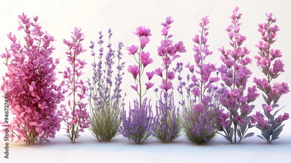 Naklejka premium Elegant Floral Arrangement with Pink and Purple Flowers Generative AI