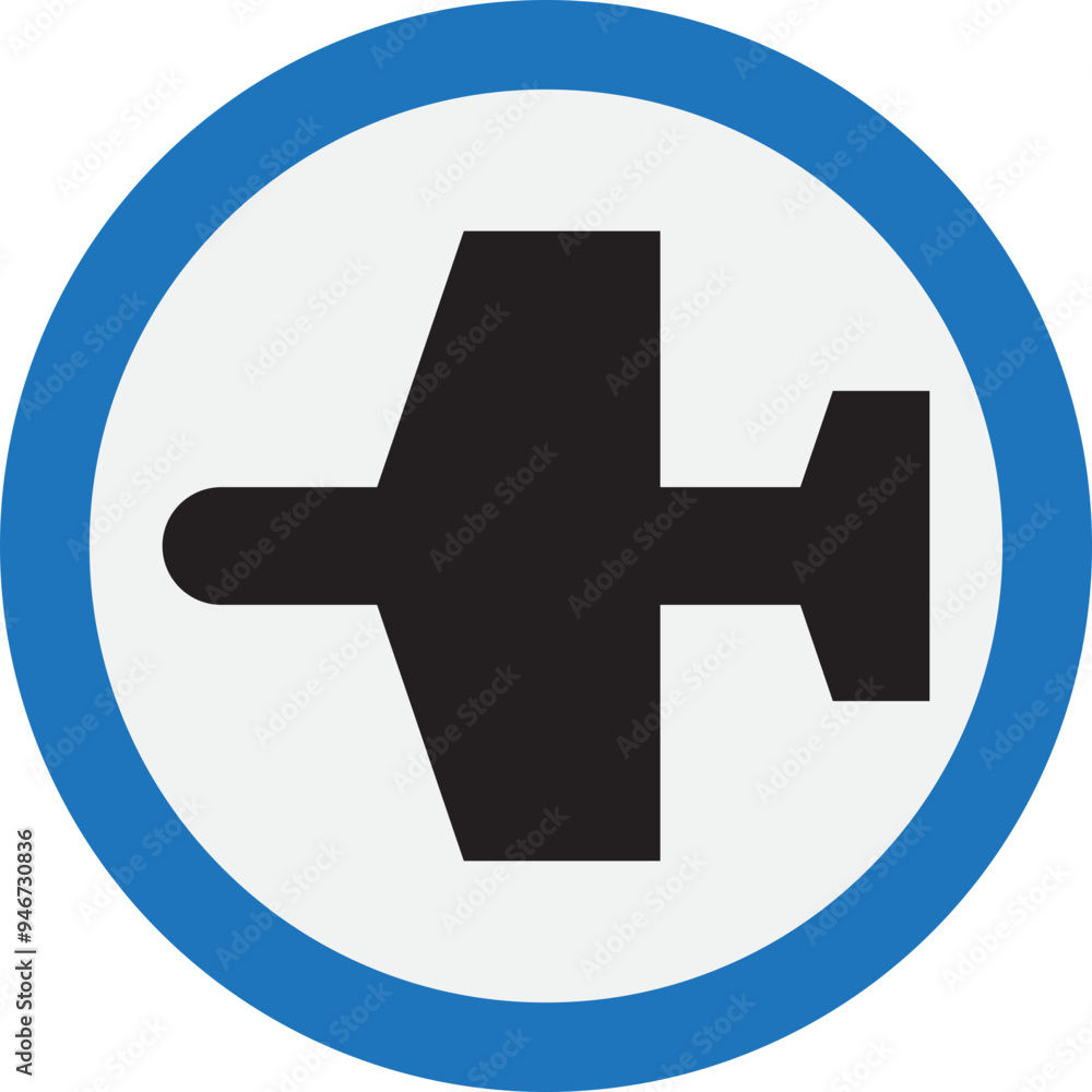 Fototapeta premium Airplane Icon, Aircraft Flight Symbol, Drone Icon
