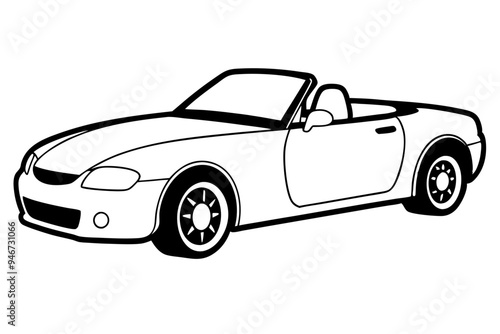 Car liner art convertible vector