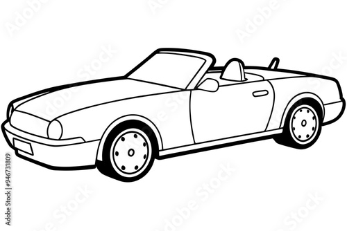 Car liner art convertible vector