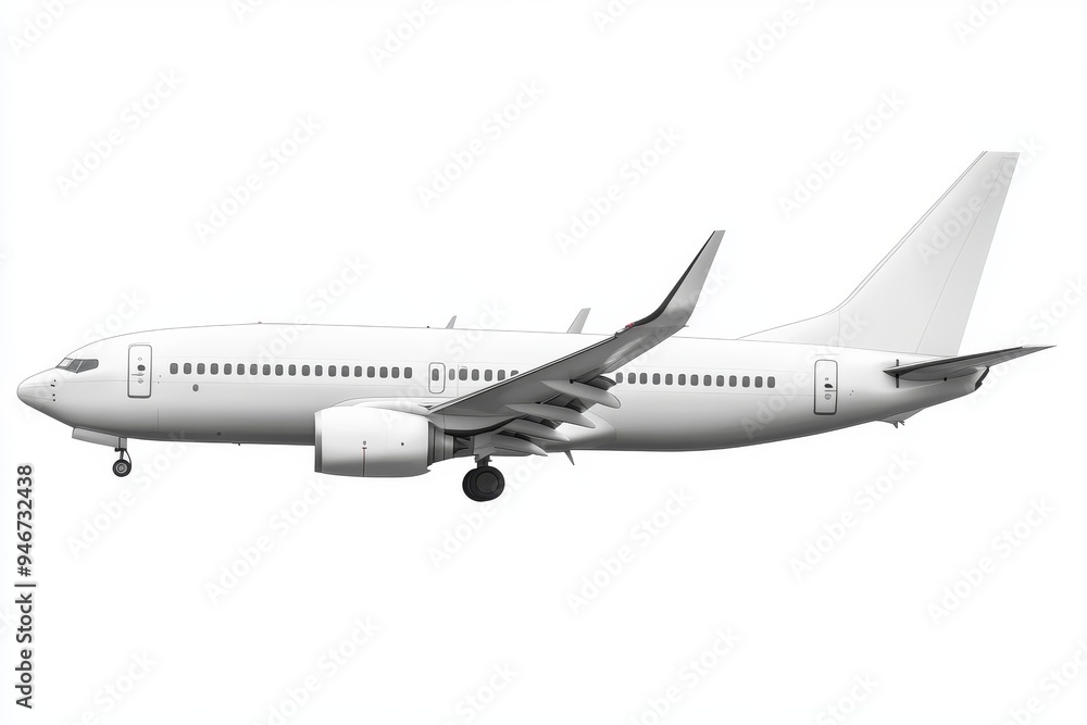 Airliner with wide body flying on transparent background Airliner with wide body flying on transparent background