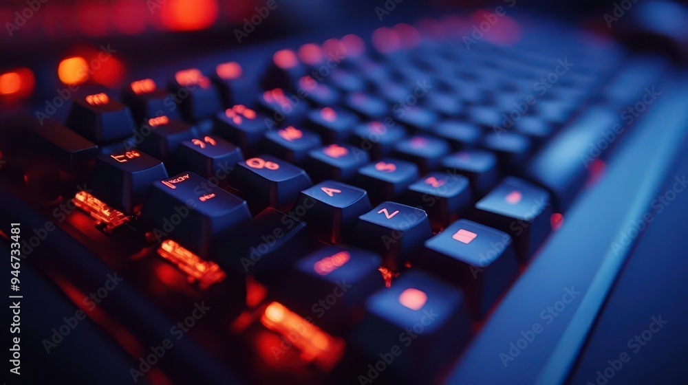 Mechanical keyboard in action, with a focus on tactile feedback Mechanical keyboard in action, with a focus on tactile feedback