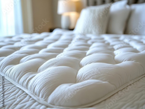 Mattress topper with padding on a bed, providing extra comfort