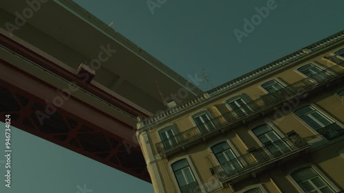 Modern Urban Scene Under the 25 de Abril Bridge in LX Factory, Lisbon