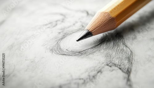 Pencil with eraser sketching in a sketchbook, with soft strokes