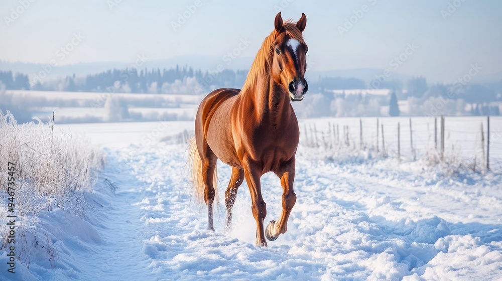 brown horse on snow covered ground during daytime brown horse on snow covered ground during daytime