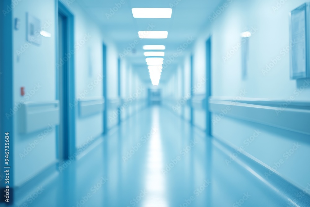 Hospital or clinic corridor image with blurred background Hospital or clinic corridor image with blurred background