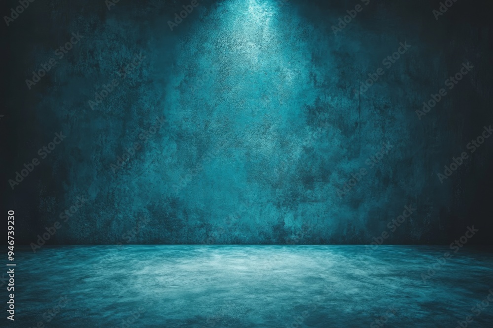 This is an empty blue background and spotlight with a studio to show or design what is on the screen. Blank cement backdrop is made from cement material and rendered in a realistic manner. This is an empty blue background and spotlight with a studio to show or design what is on the screen. Blank cement backdrop is made from cement material and rendered in a realistic manner.