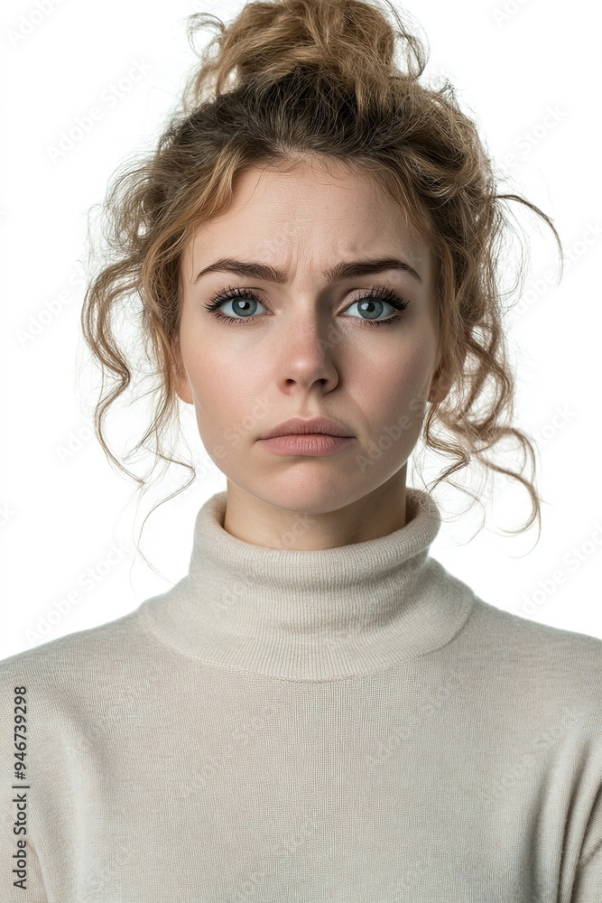 Beautiful Caucasian woman studio photograph with a white background Beautiful Caucasian woman studio photograph with a white background