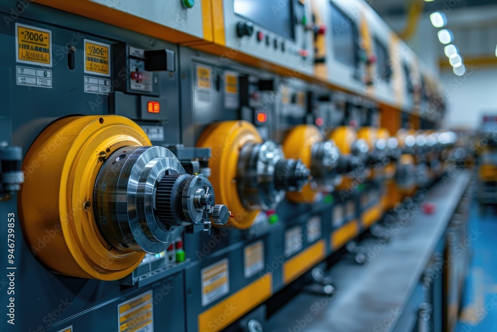 Industrial Machinery with Yellow and Gray Components Industrial Machinery with Yellow and Gray Components