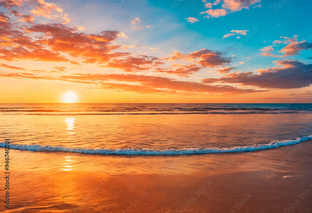 Sunset Tranquility: Serene Sea Landscape Sunset Tranquility: Serene Sea Landscape