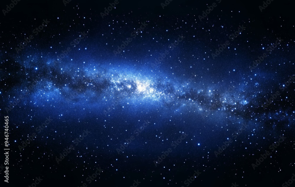 Fototapeta premium In the deep space night sky, shining stars, constellation stars, and galaxies
