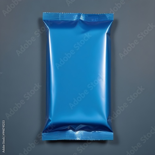 Blue Booster Pack Trading Cards Packaging Mockup Plastic Background Graphic Colorful Design