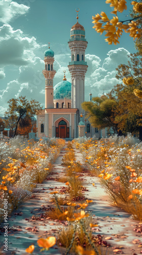 Panorama of the Balykchy city, Kyrgyzstan photo