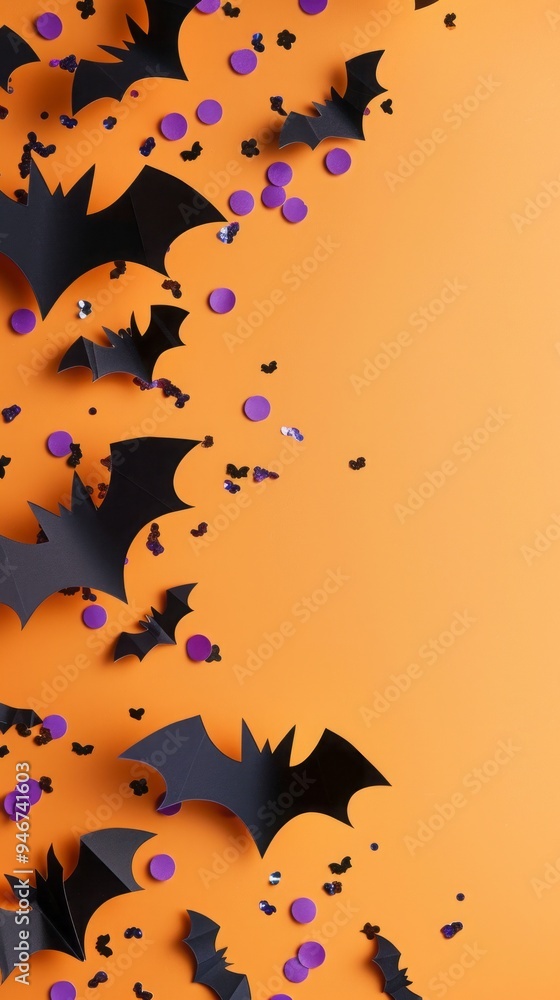 halloween bats on orange background. halloween bats on orange background.